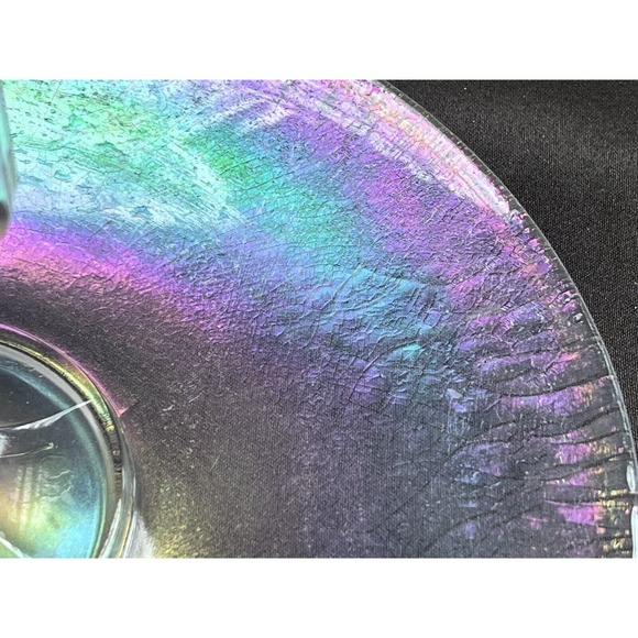 Vintage Clear Iridescent Depression Glass Center Handled Tid Bit Tray - Picture 11 of 14